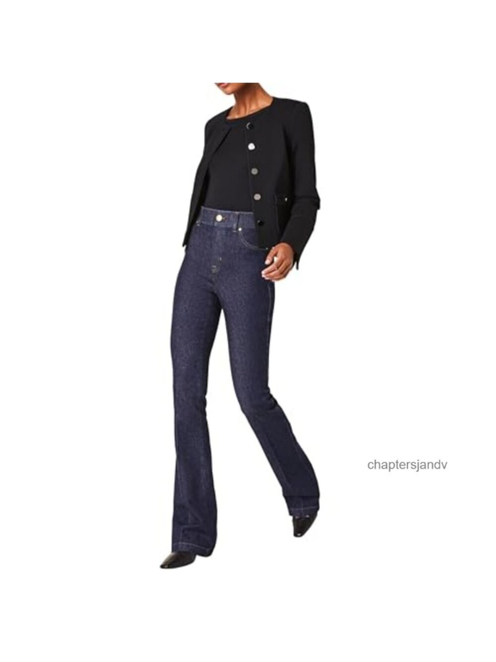 SPANXshape EveryWear Pull-On Flare Jeans High Rise 4-Way Stretch Denim Shaping
